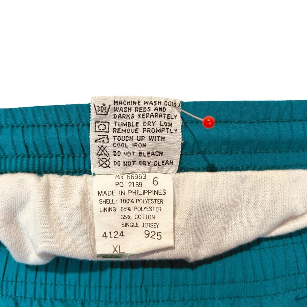 Vintage HEAD Swim Trunks Teal XL Nylon Retro 90s Shorts 3.5 Inseam Lined Pockets